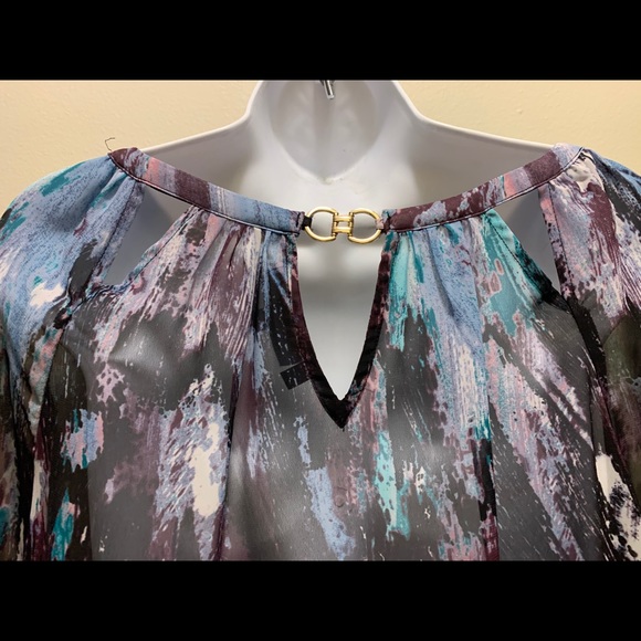 Jennifer Lopez L/S Animal Print Blouse NWOT - Picture 4 of 8